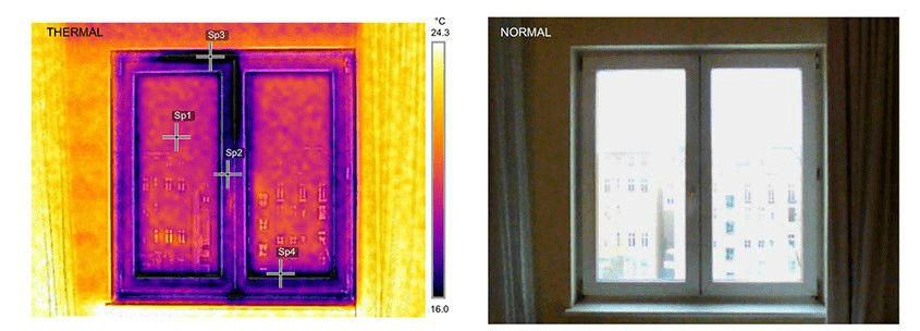 проверка окон тепловизором